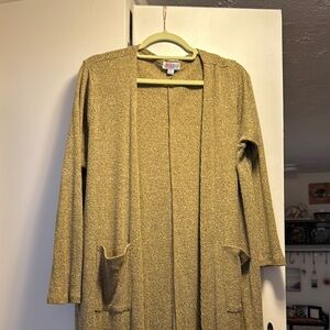 LuLaRoe Tan Cardigan Sweater Open Front